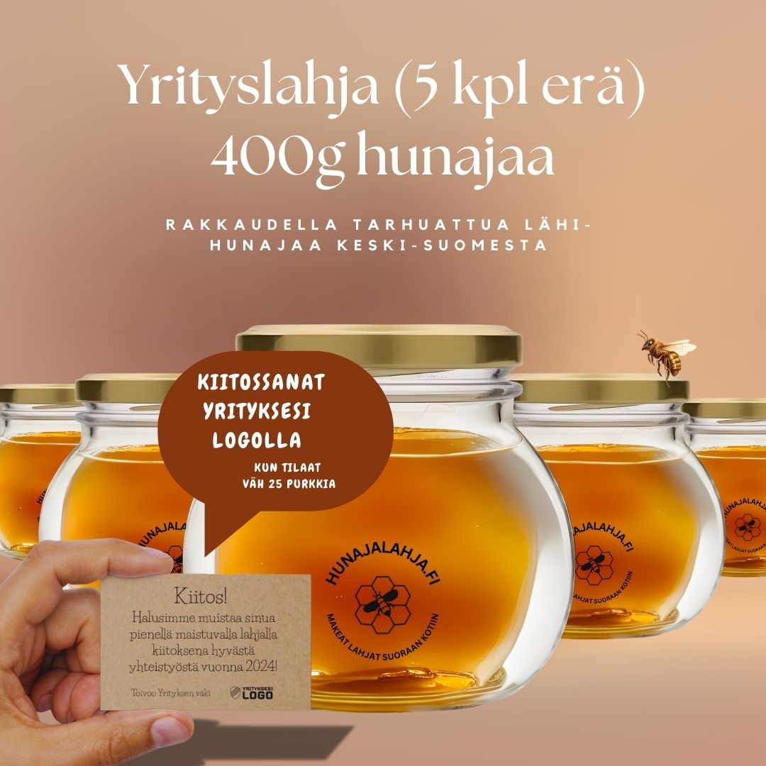 Hunajalahja (400 g) - 5 kpl erissä - TOIMITUS SISÄLTYY HINTAAN!